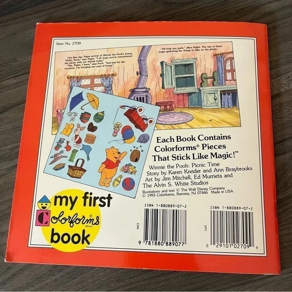 Vintage Barney, Mickey, Winnie the Pooh Colorforms Playset Book 1993 lot of 3 - Picture 10 of 13